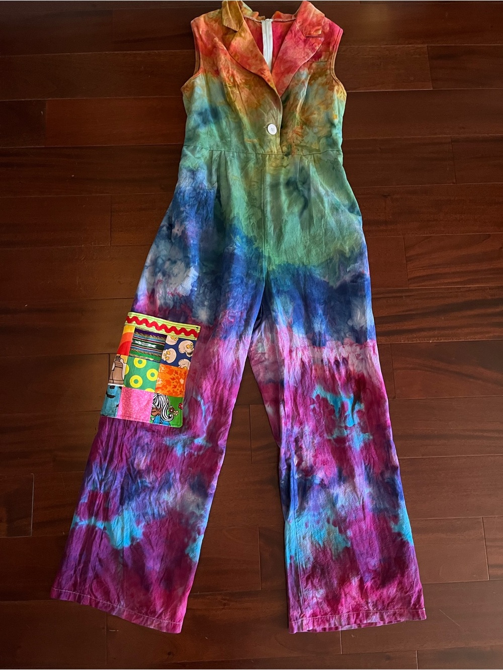 Rainbow Ice Dyed Partytime Suit with patchwork pocket for PHISH Festival 🌈⭕️🎉 - Picture 7 of 10